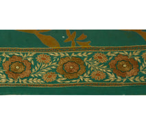 Sushila Vintage Green Sari Border India Craft Sewing Trim Hand Embroidered Lace