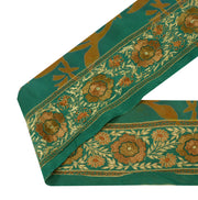 Sushila Vintage Green Sari Border India Craft Sewing Trim Hand Embroidered Lace