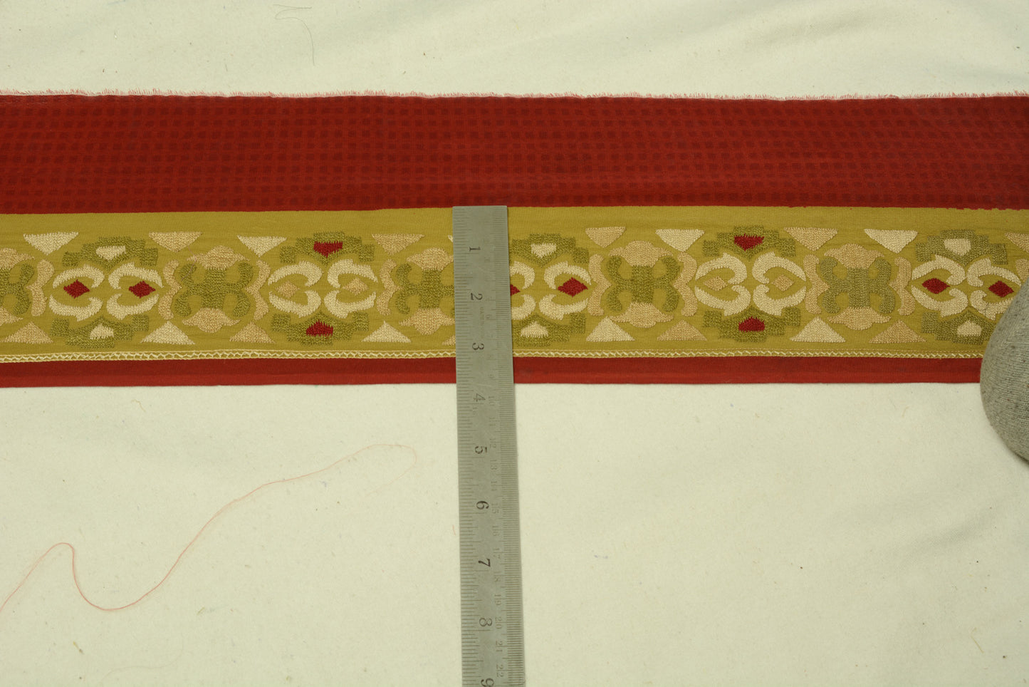 Sushila Vintage Green Saree Border Indian Craft Sewing Trim Woven Lace Ribbon