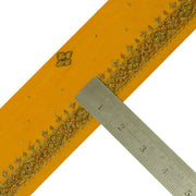 Sushila Vintage Mustard Saree Border Indian Craft Sewing Trim Zardozi Work Lace