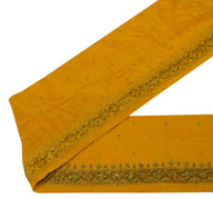 Sushila Vintage Mustard Saree Border Indian Craft Sewing Trim Zardozi Work Lace