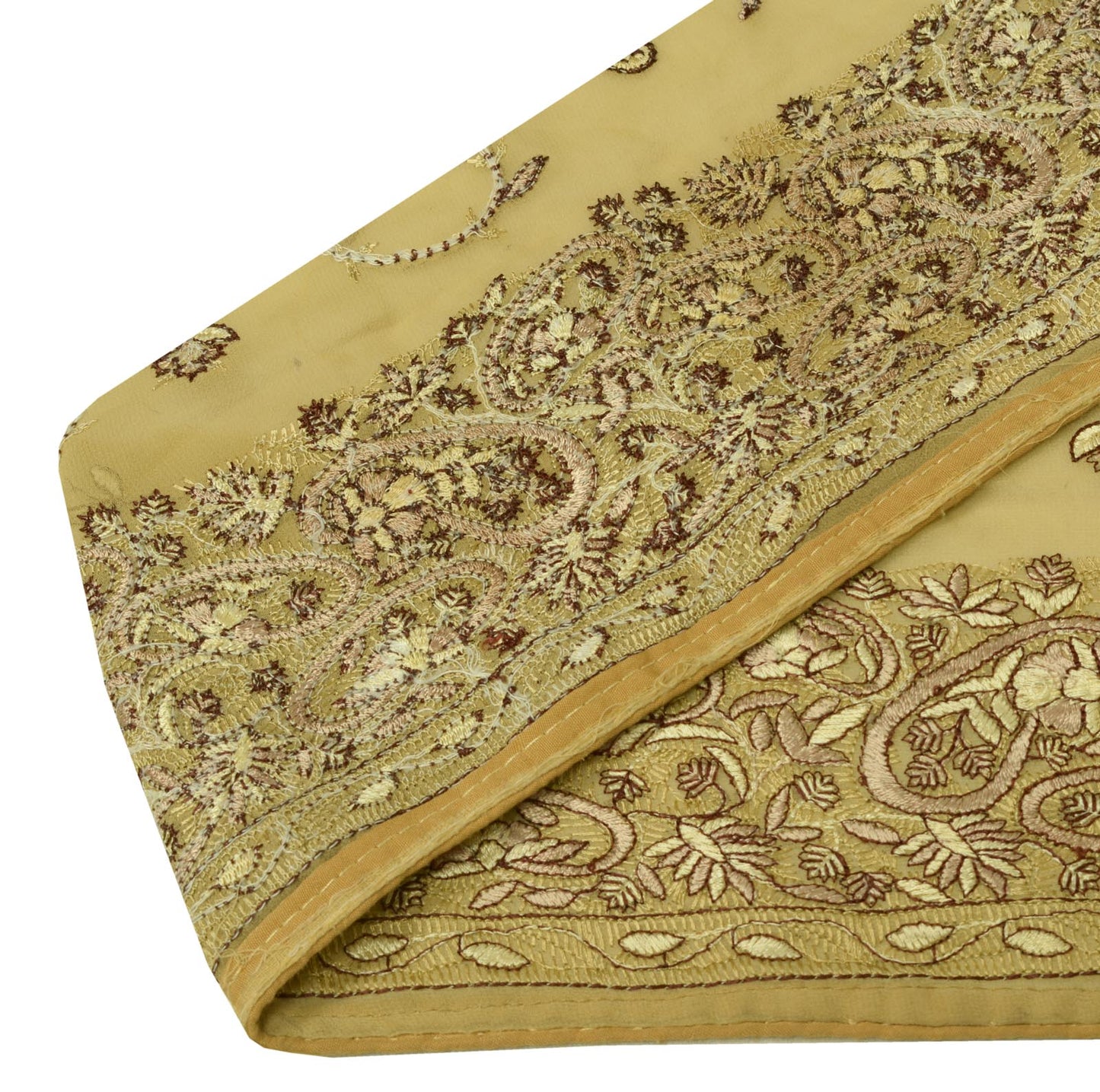 Sushila Vintage Cream Saree Border Indian Craft Sewing Trim Weaving Lace Ribbon