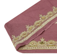 Sushila Vintage Mauve Saree Border Indian Craft Sewing Trim Hand Beaded Lace