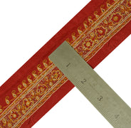 Sushila Vintage Maroon Saree Border Indian Craft Sewing Trim Embroidered Lace