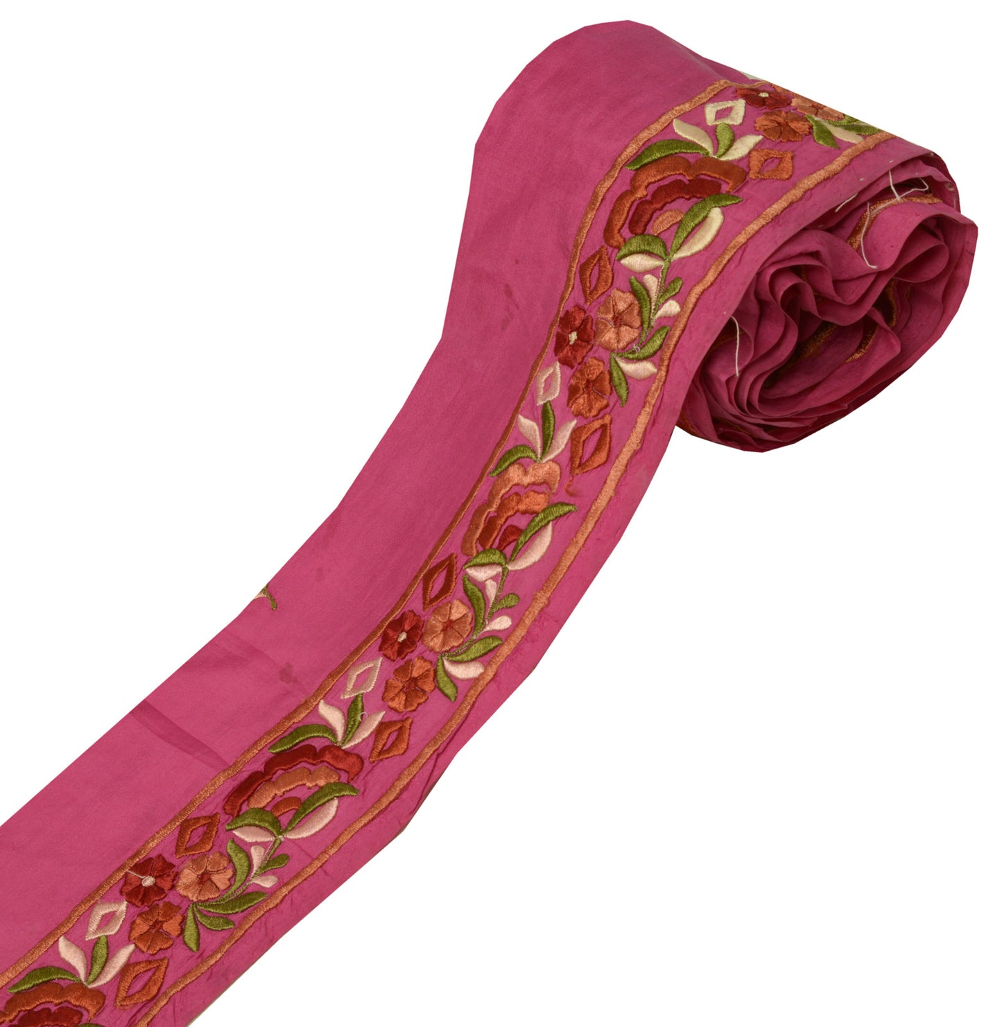 Sushila Vintage Hot Pink Sari Border Craft Sewing Trim Embroidered Lace Ribbon