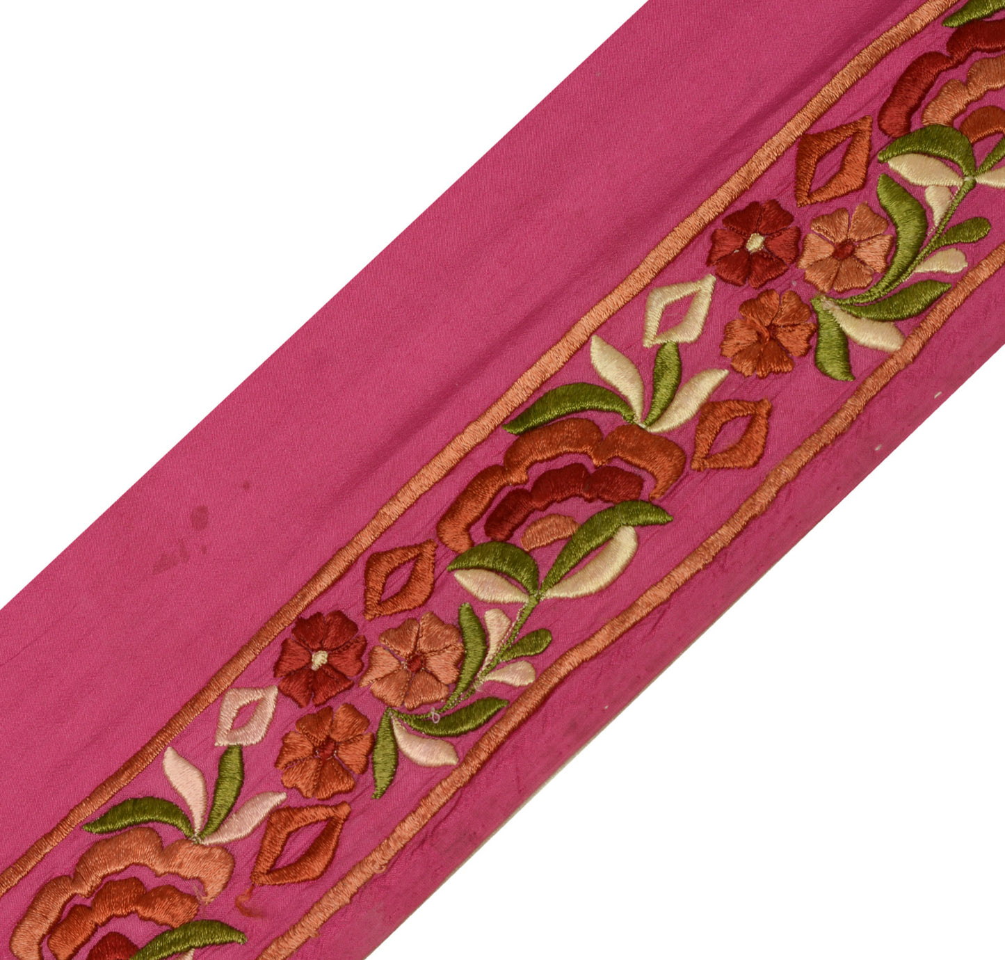 Sushila Vintage Hot Pink Sari Border Craft Sewing Trim Embroidered Lace Ribbon