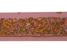 Sushila Vintage Pink Saree Border Indian Craft Sewing Trim Embroidered Lace