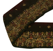 Sushila Vintage Black Saree Border Indian Craft Sewing Trim Embroidered Lace