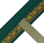 Sushila Vintage Green Saree Border Indian Craft Sewing Trim Embroidered Lace