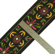 Sushila Vintage Black Saree Border Indian Craft Sewing Trim Weaving Lace Ribbon