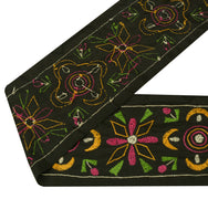 Sushila Vintage Black Saree Border Indian Craft Sewing Trim Weaving Lace Ribbon