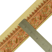 Sushila Vintage Cream Saree Border Indian Craft Sewing Trim Embroidered Lace
