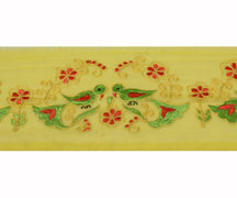 Sushila Vintage Yellow Saree Border Indian Craft Sewing Trim Embroidered Lace