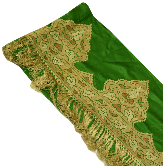 Sushila Vintage Green Saree Border Craft Sewing Trim Hand Beaded Embroidered