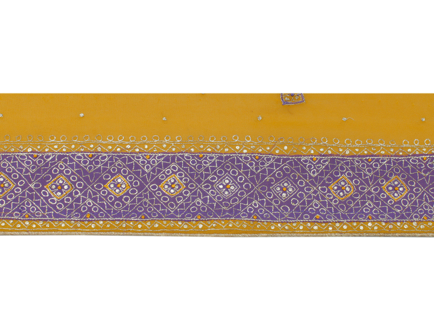 Sushila Vintage Purple Saree Border Indian Craft Trim Embroidered Lace Ribbon