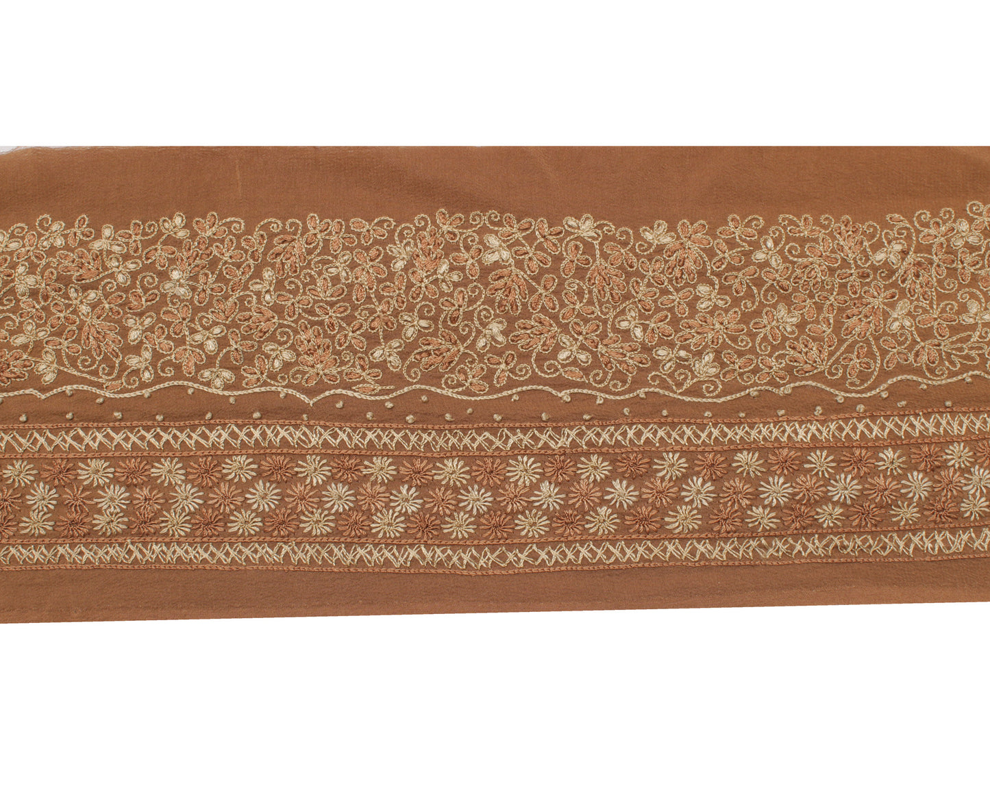 Sushila Vintage Brown Saree Border Indian Craft Sewing Embroidered Lace Ribbon
