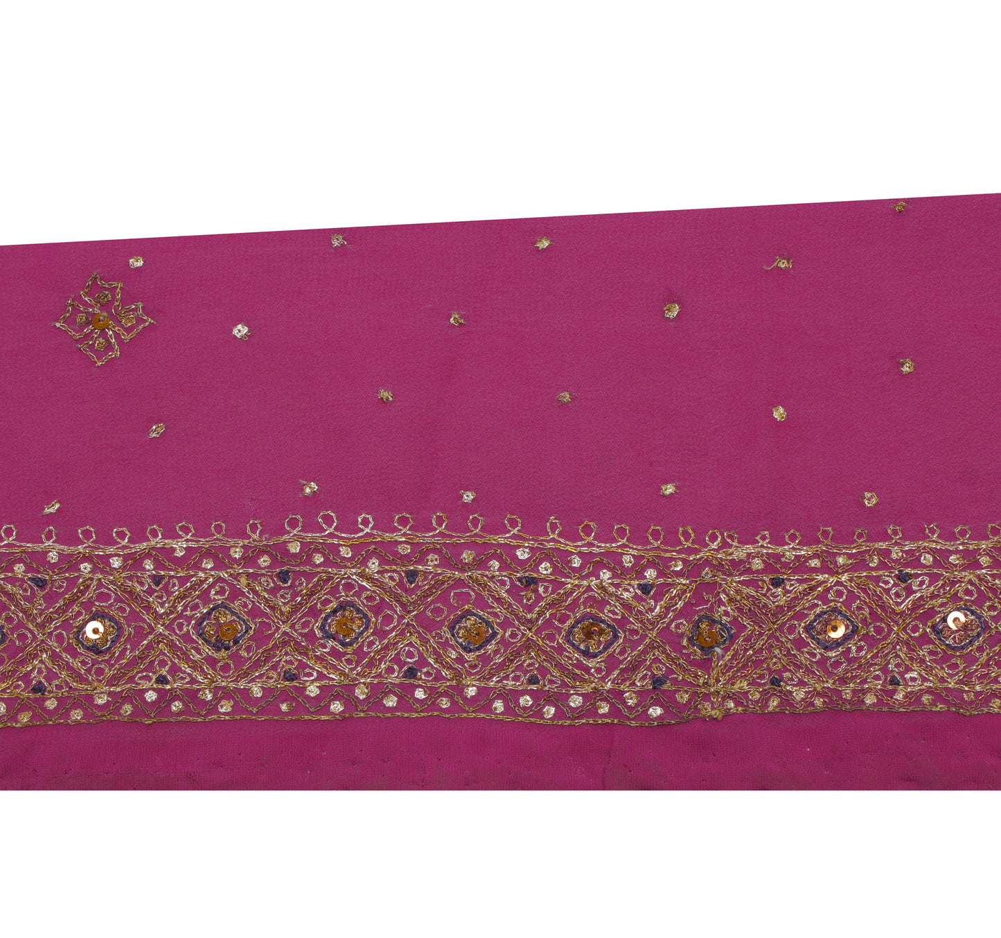 Sushila Vintage Purple Saree Border Indian Craft Sewing Trim Embroidered Lace