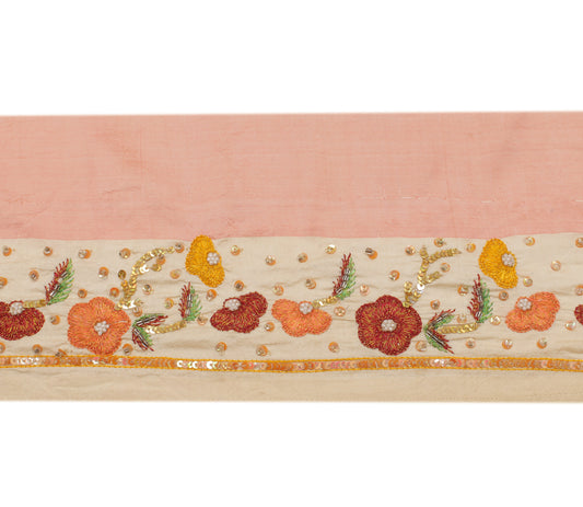 Sushila Vintage Cream Saree Border Indian Craft Sewing Trim Embroidered Ribbon