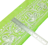 Sushila Vintage Green Saree Border Indian Craft Sewing Trim Embroidered Lace