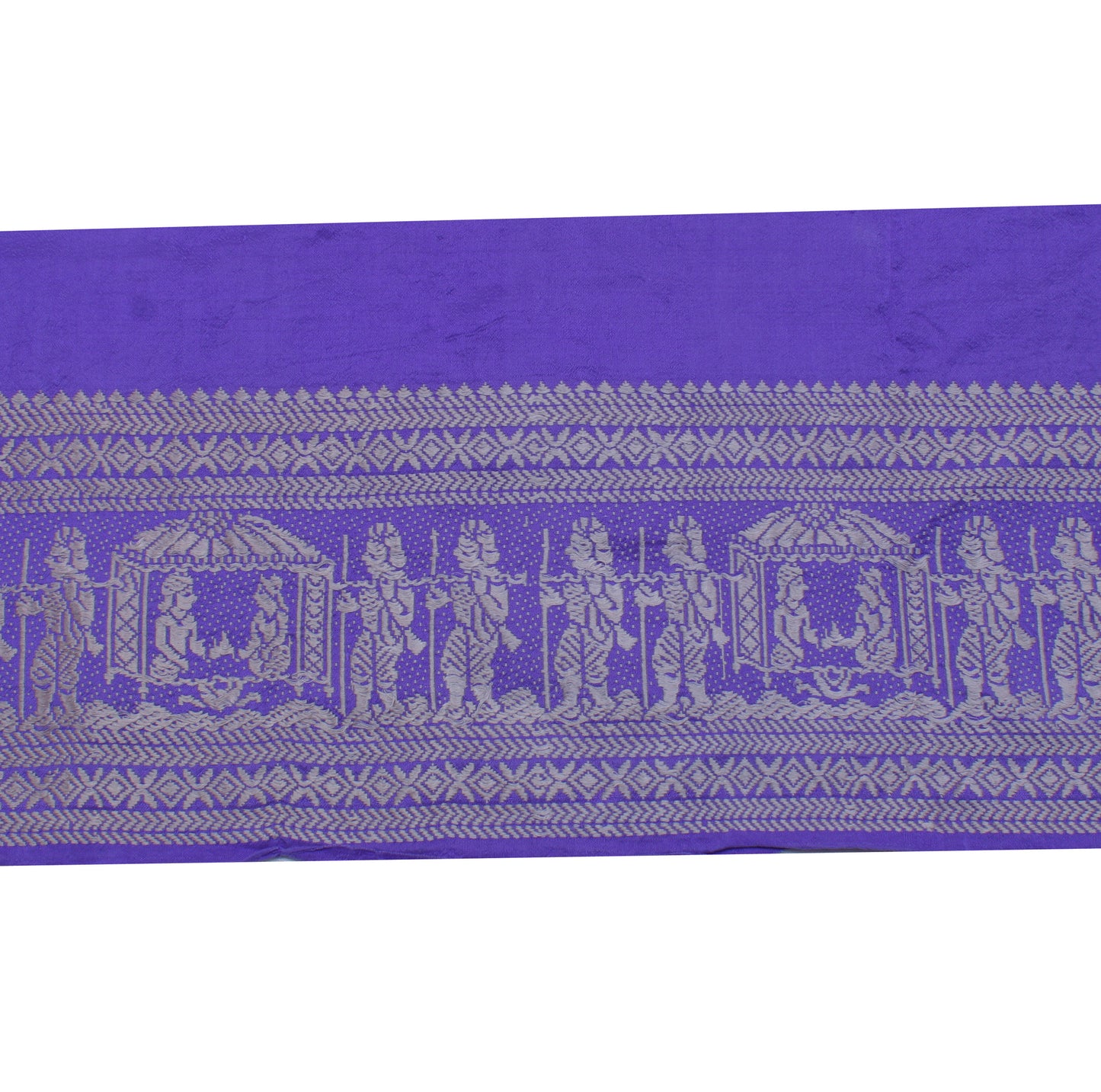 Sushila Vintage Blue Saree Border Indian Craft Sewing Trim Woven Lace Ribbon