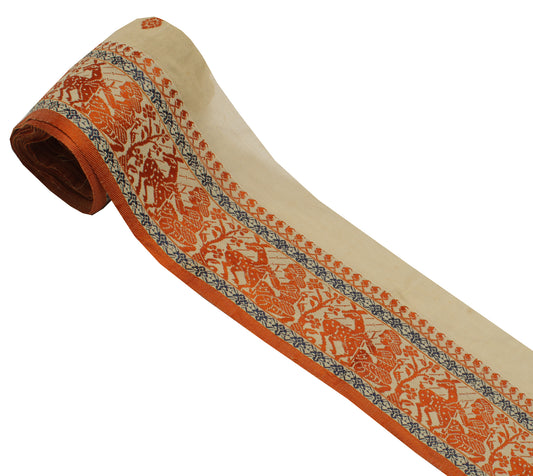Sushila Vintage Cream Saree Border Indian Craft Sewing Trim Woven Lace Ribbon