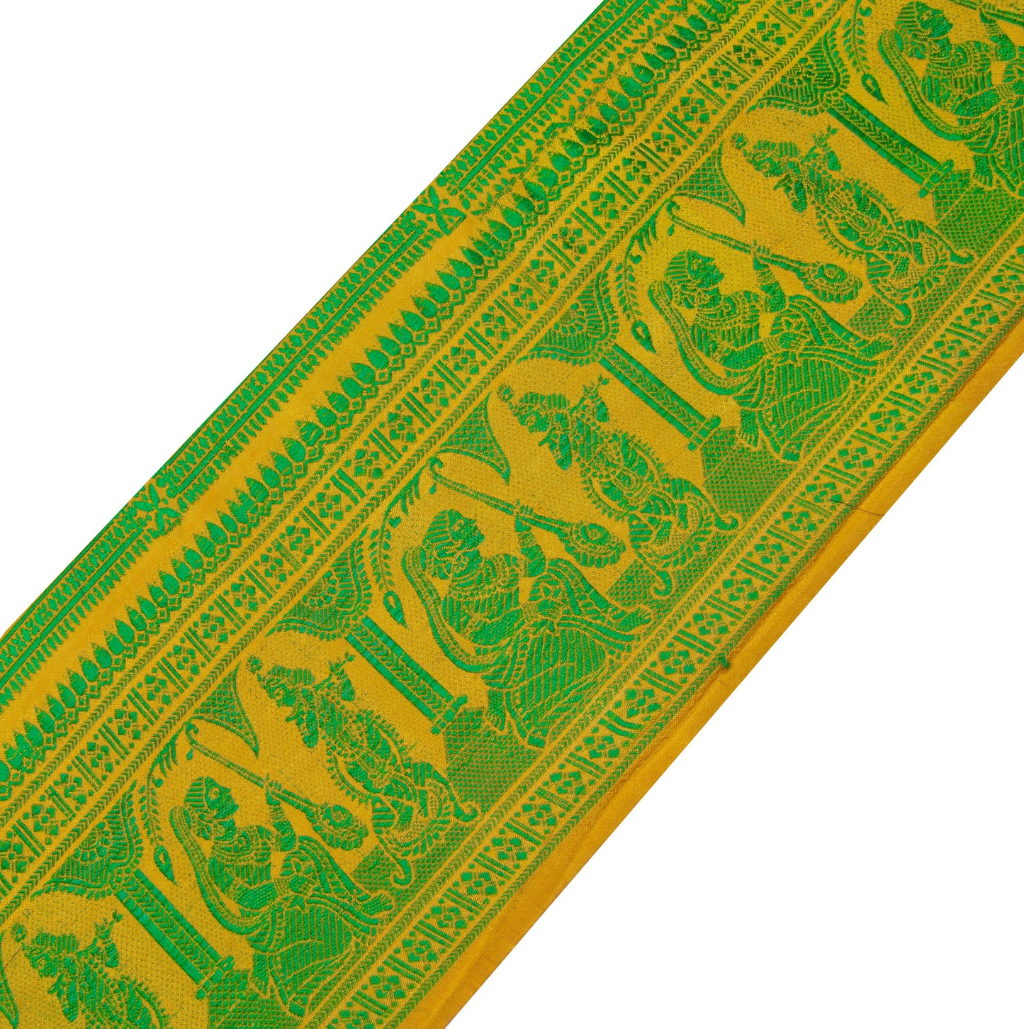 Sushila Vintage Yellow Saree Border Indian Craft Sewing Trim Woven Lace Ribbon