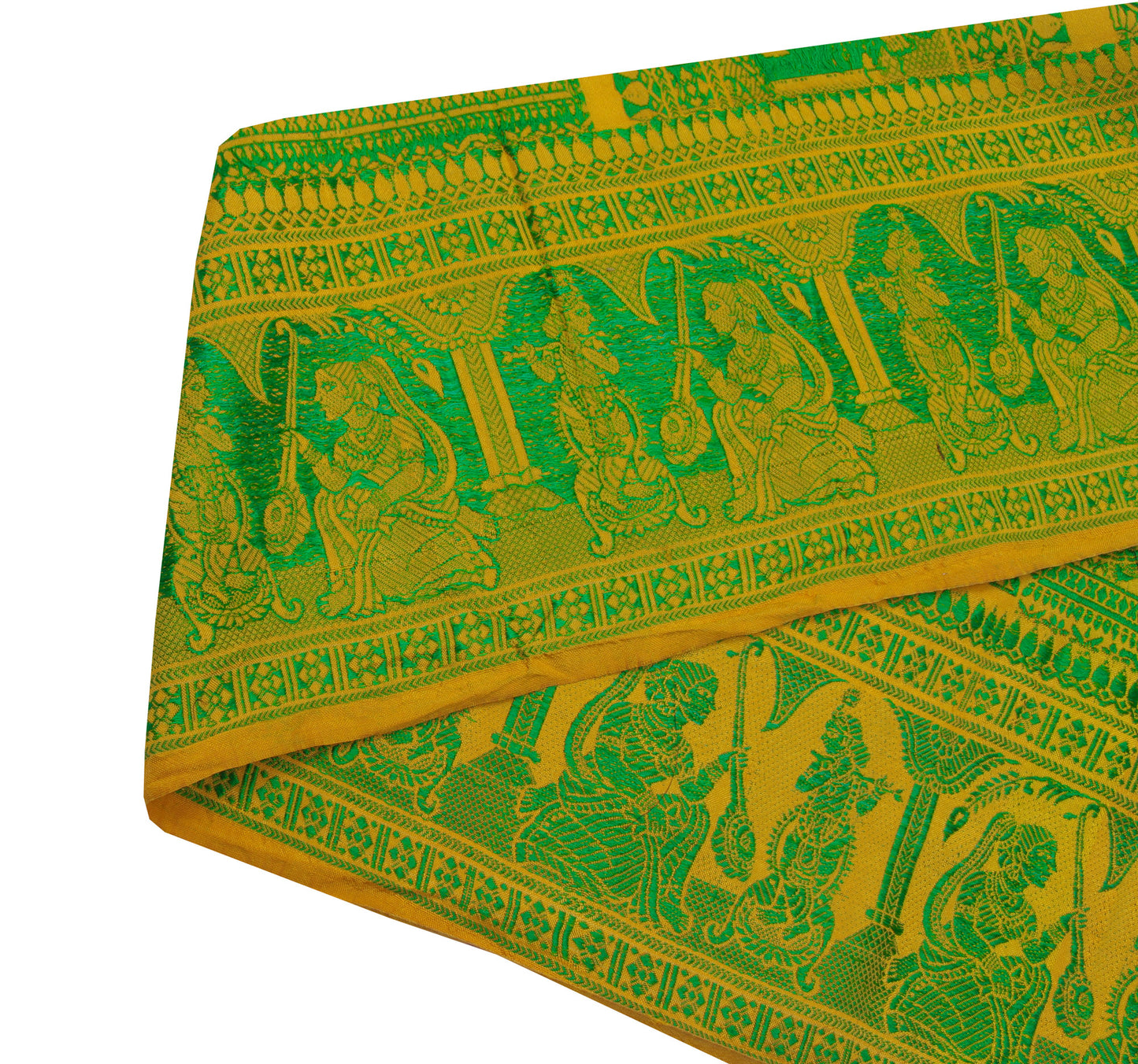 Sushila Vintage Yellow Saree Border Indian Craft Sewing Trim Woven Lace Ribbon