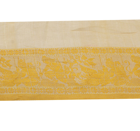 Sushila Vintage Cream Saree Border Indian Craft Sewing Trim Woven Lace Ribbon