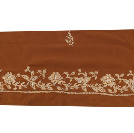 Sushila Vintage Brown Saree Border Indian Craft Sewing Trim Hand Beaded Lace
