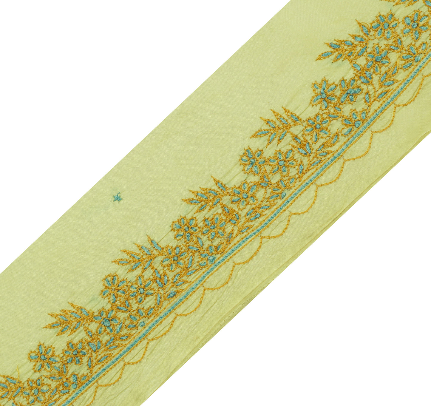 Sushila Vintage Saree Border Indian Craft Sewing Trim Hand Embroidered Ribbon