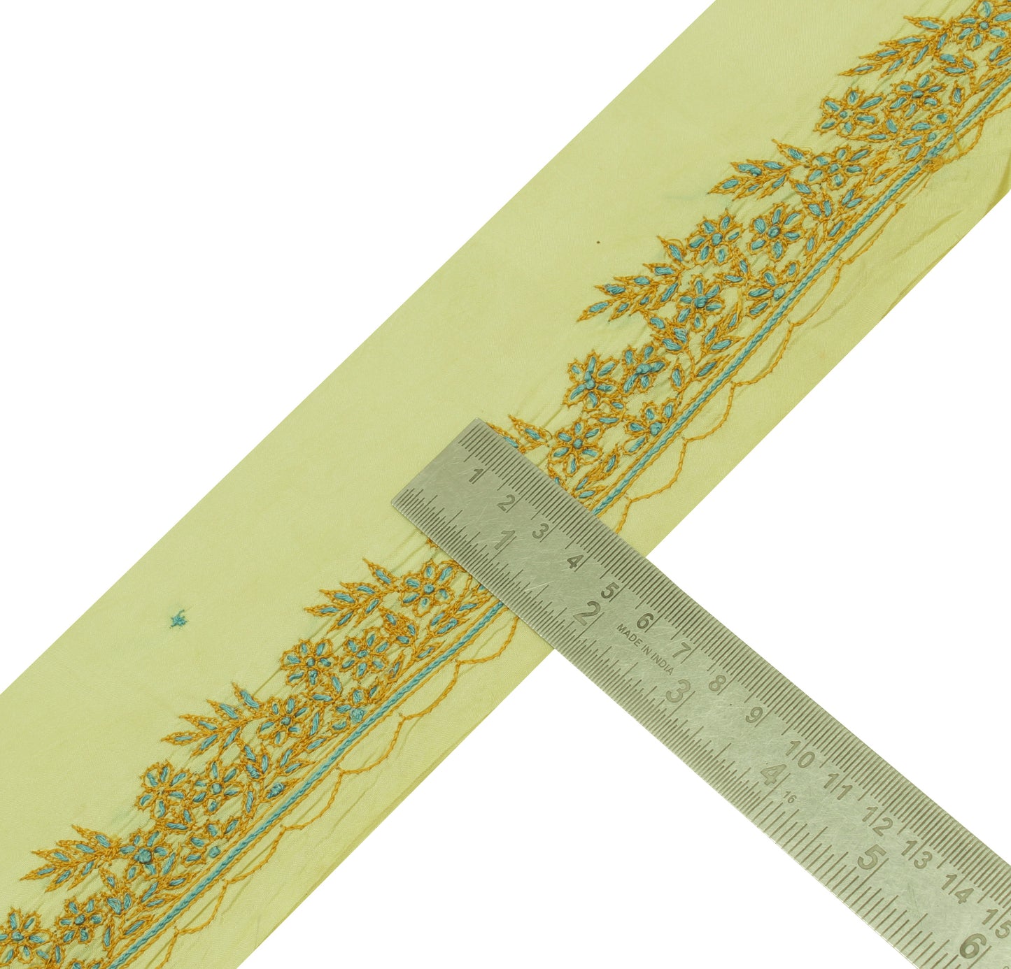 Sushila Vintage Saree Border Indian Craft Sewing Trim Hand Embroidered Ribbon