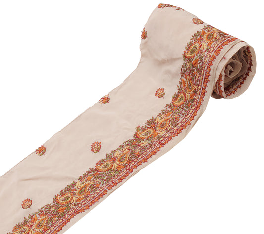 Sushila Vintage Cream Saree Border Indian Craft Sewing Trim Embroidered Lace