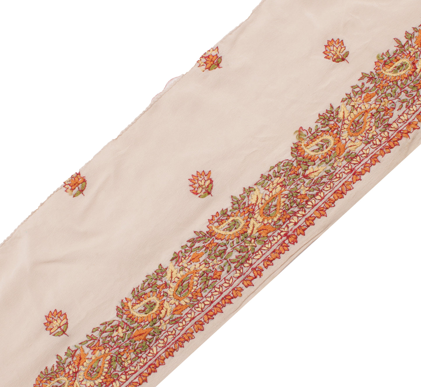 Sushila Vintage Cream Saree Border Indian Craft Sewing Trim Embroidered Lace