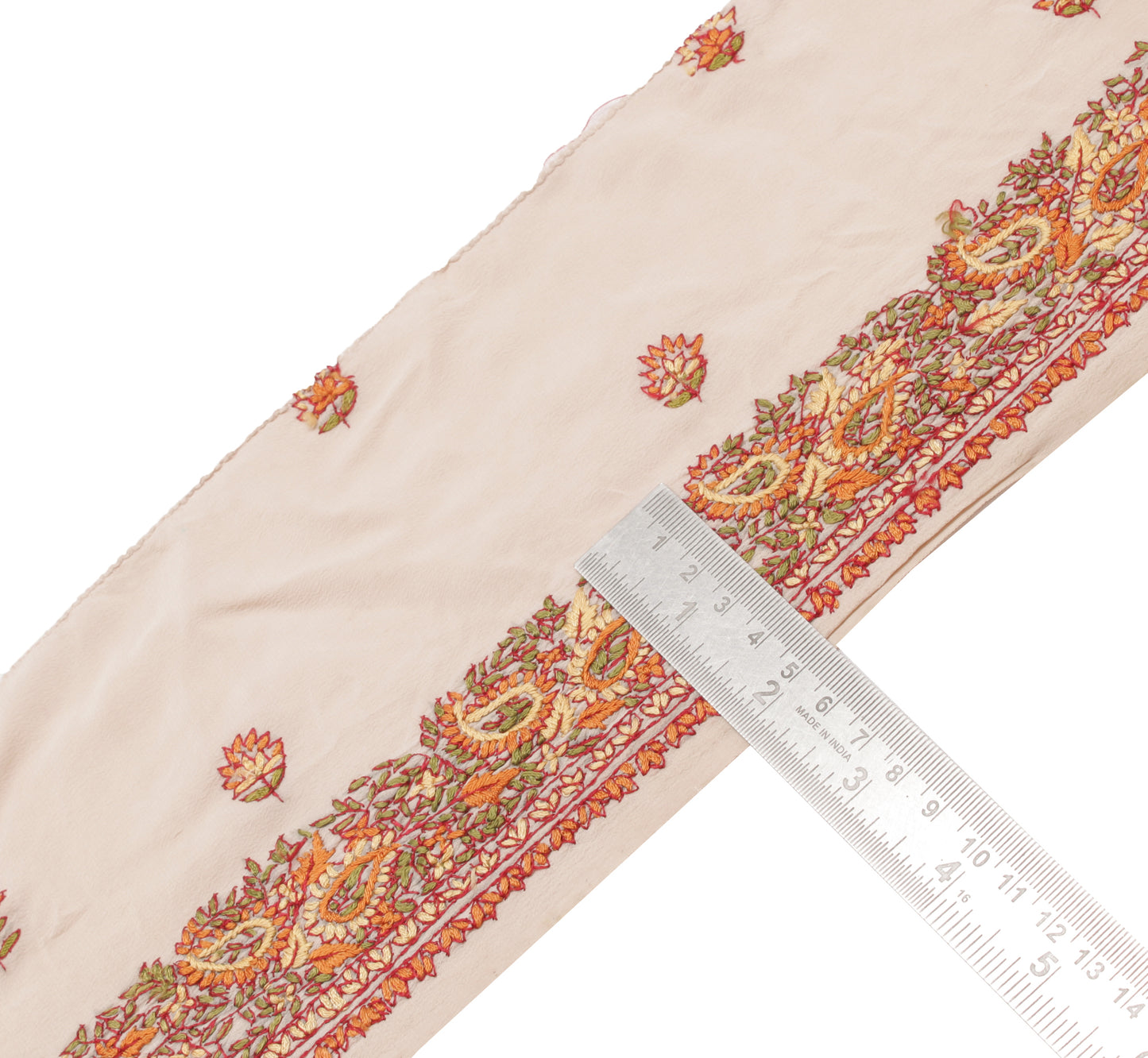 Sushila Vintage Cream Saree Border Indian Craft Sewing Trim Embroidered Lace