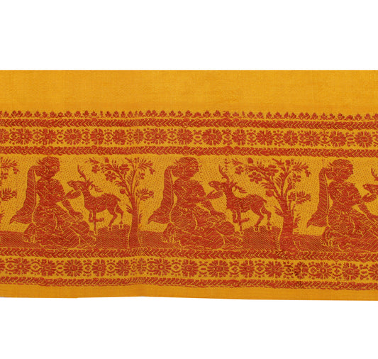 Sushila Vintage Mustard Saree Border Indian Craft Sewing Trim Woven Lace Ribbon