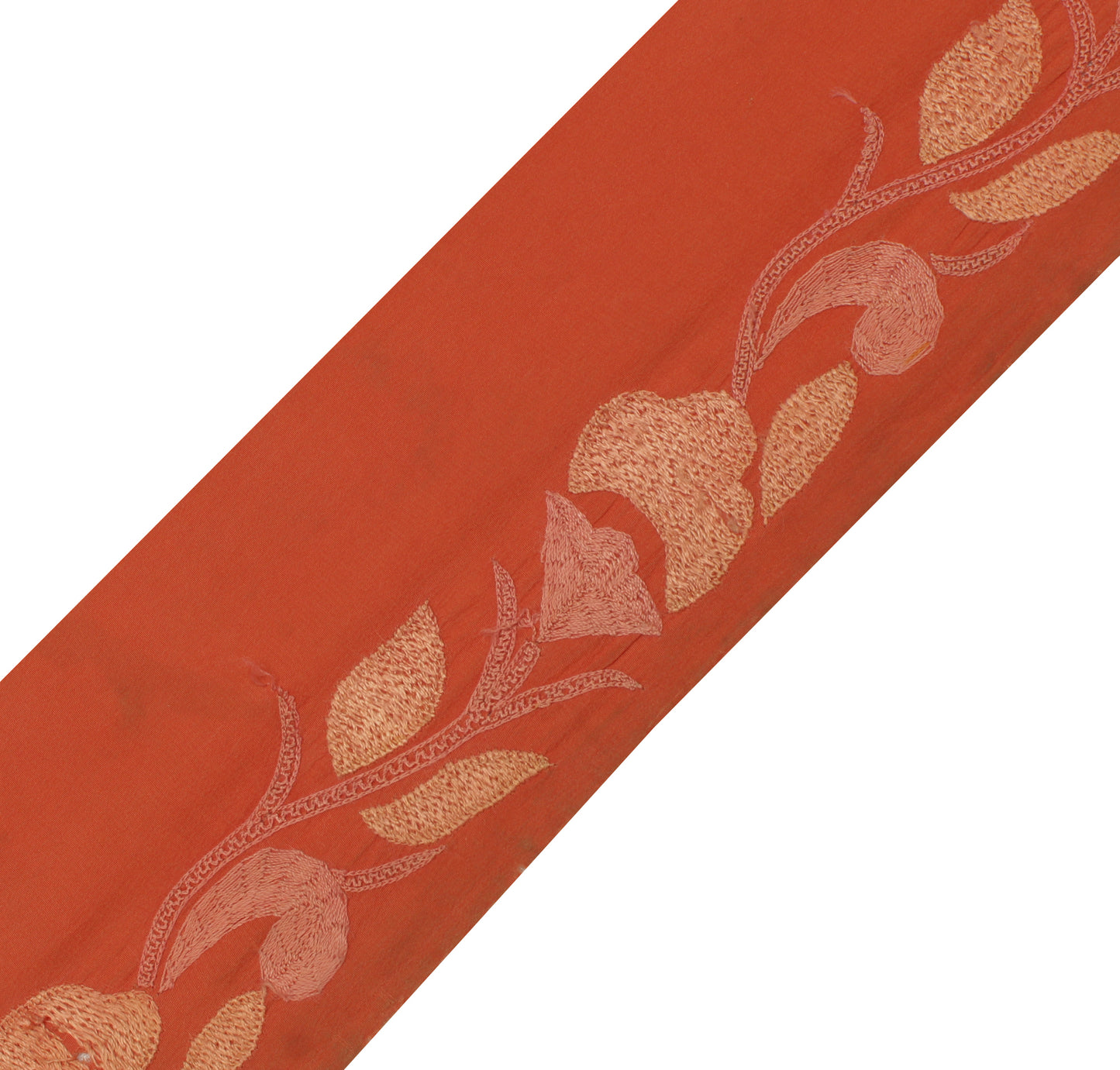 Sushila Vintage Brown Saree Border Indian Craft Sewing Trim Embroidered Lace