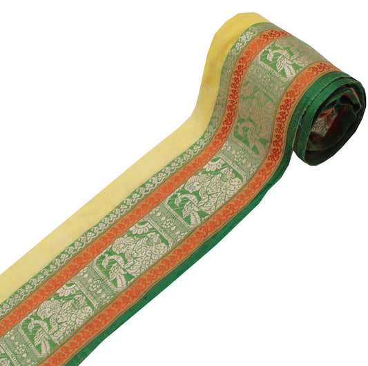 Sushila Vintage Green Saree Border Indian Craft Sewing Trim Woven Lace Ribbon