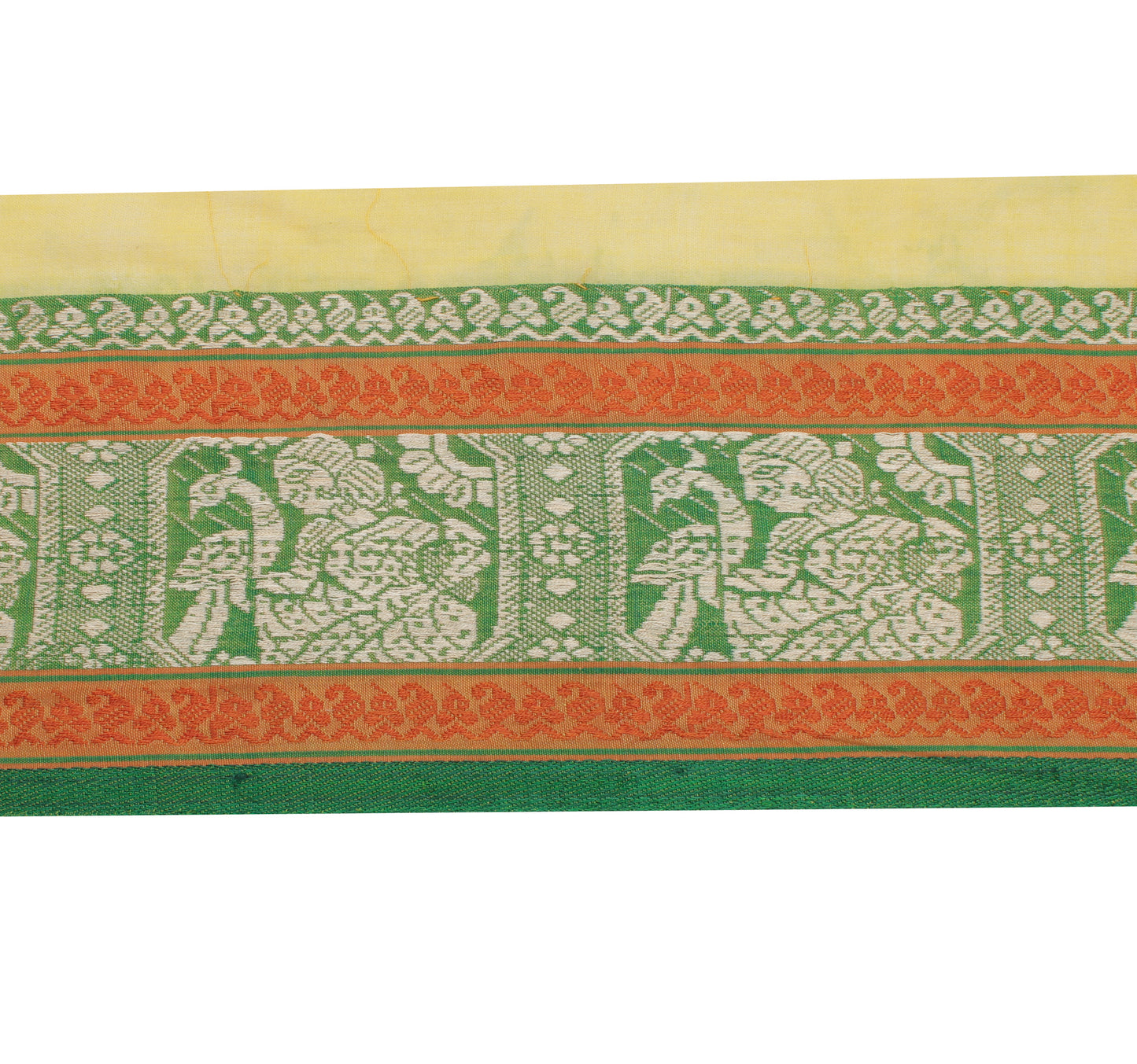 Sushila Vintage Green Saree Border Indian Craft Sewing Trim Woven Lace Ribbon