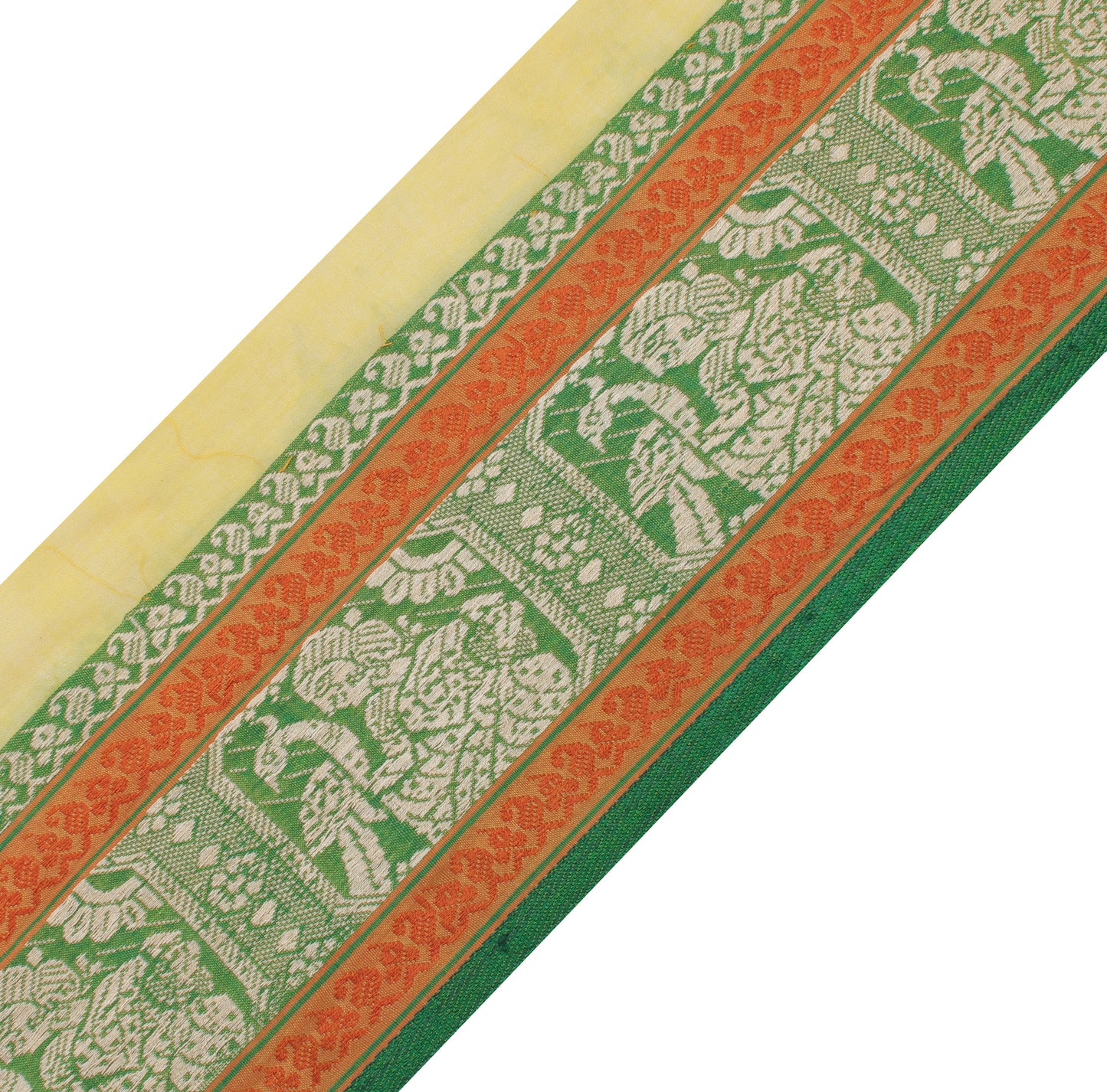 Sushila Vintage Green Saree Border Indian Craft Sewing Trim Woven Lace Ribbon