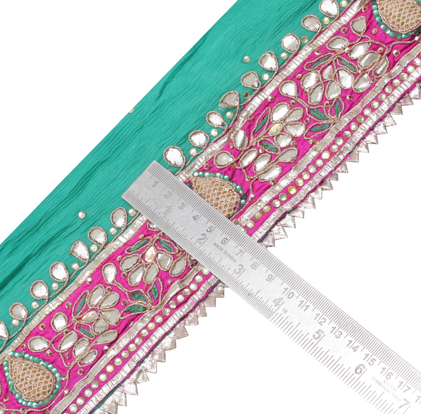 Sushila Vintage Purple Saree Border Indian Craft Sewing Trim Hand Beaded Lace