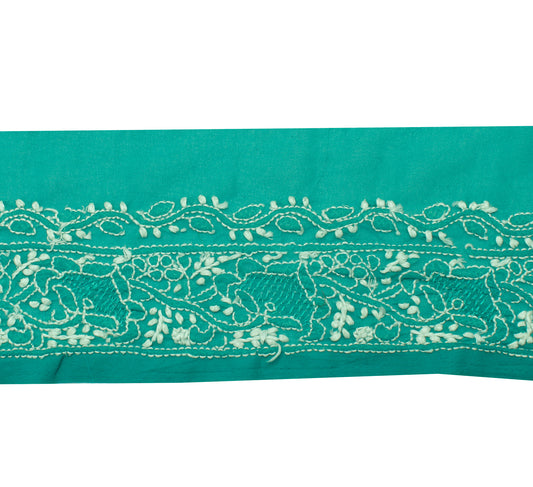Sushila Vintage Green Saree Border Indian Craft Sewing Trim Embroidered Ribbon