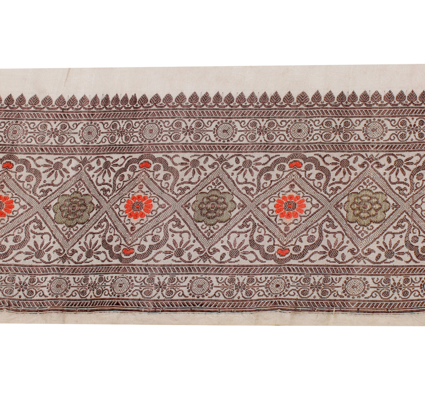 Sushila Vintage Cream Saree Border Indian Craft Sewing Trim Woven Lace Ribbon