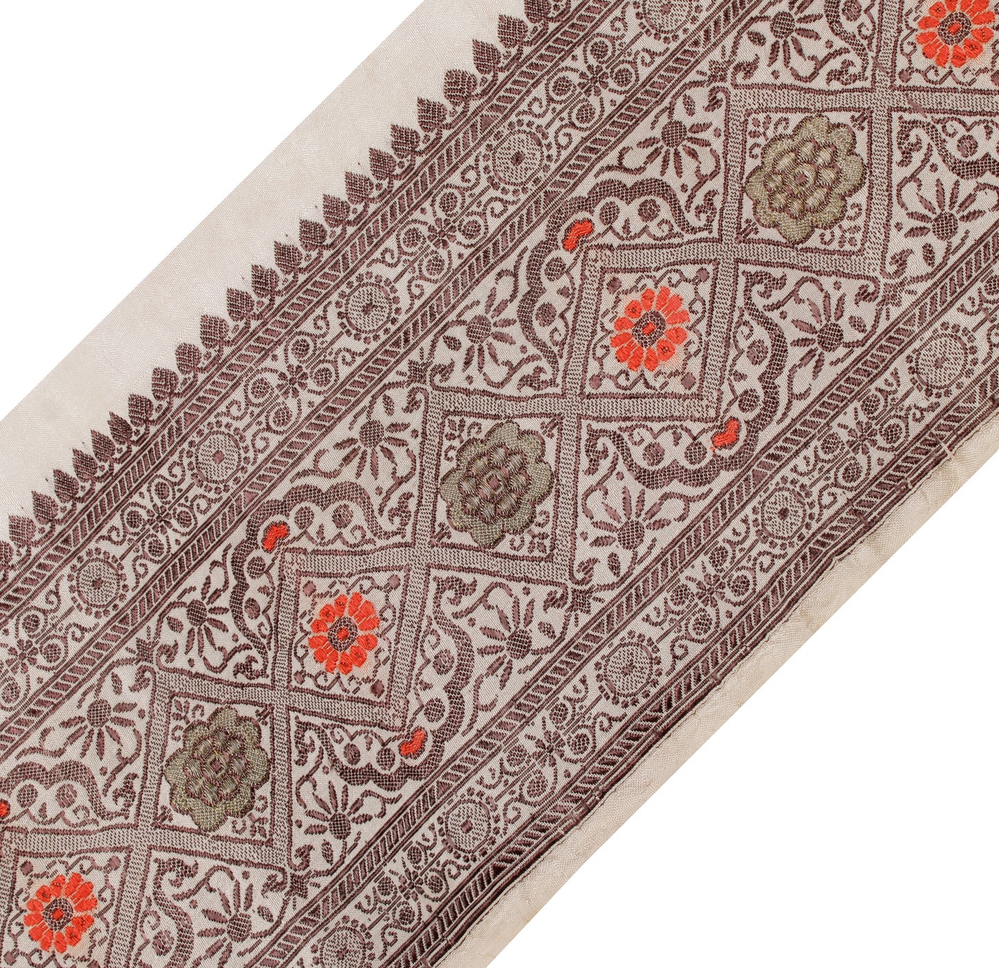Sushila Vintage Cream Saree Border Indian Craft Sewing Trim Woven Lace Ribbon