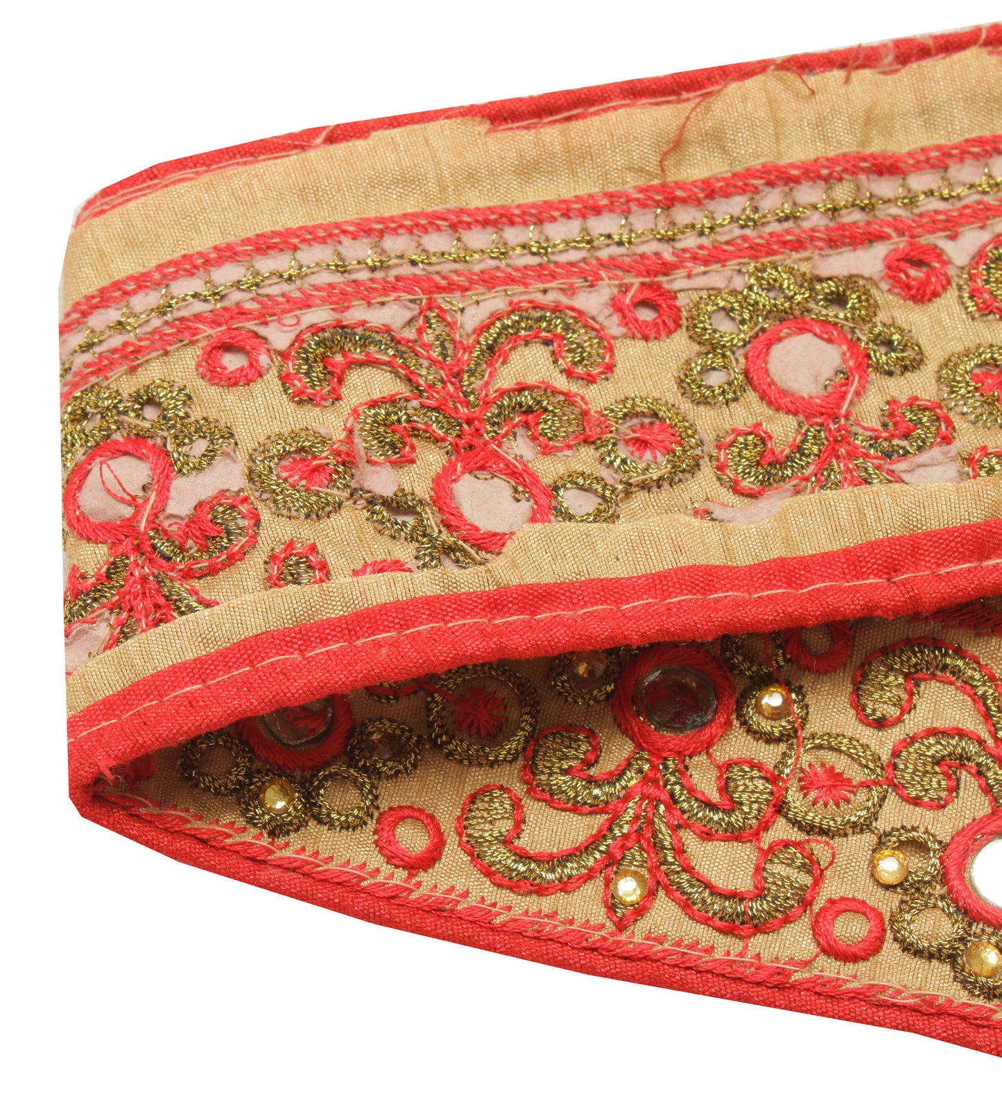 Sushila Vintage Cream Saree Border Indian Craft Sewing Trim Embroidered Lace