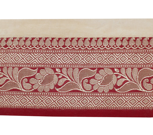 Sushila Vintage Red Saree Border Indian Craft Sewing Trim Woven Lace Ribbon