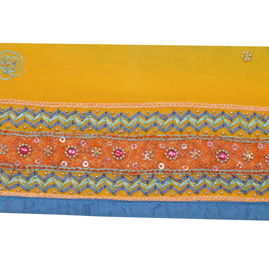 Sushila Vintage Yellow Saree Border Craft Sewing Trim Embroidered Lace Ribbon