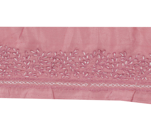 Sushila Vintage Pink Saree Border Indian Craft Sewing Trim Embroidered Lace