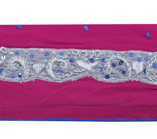 Sushila Vintage Purple Saree Border Indian Craft Sewing Trim Embroidered Ribbon