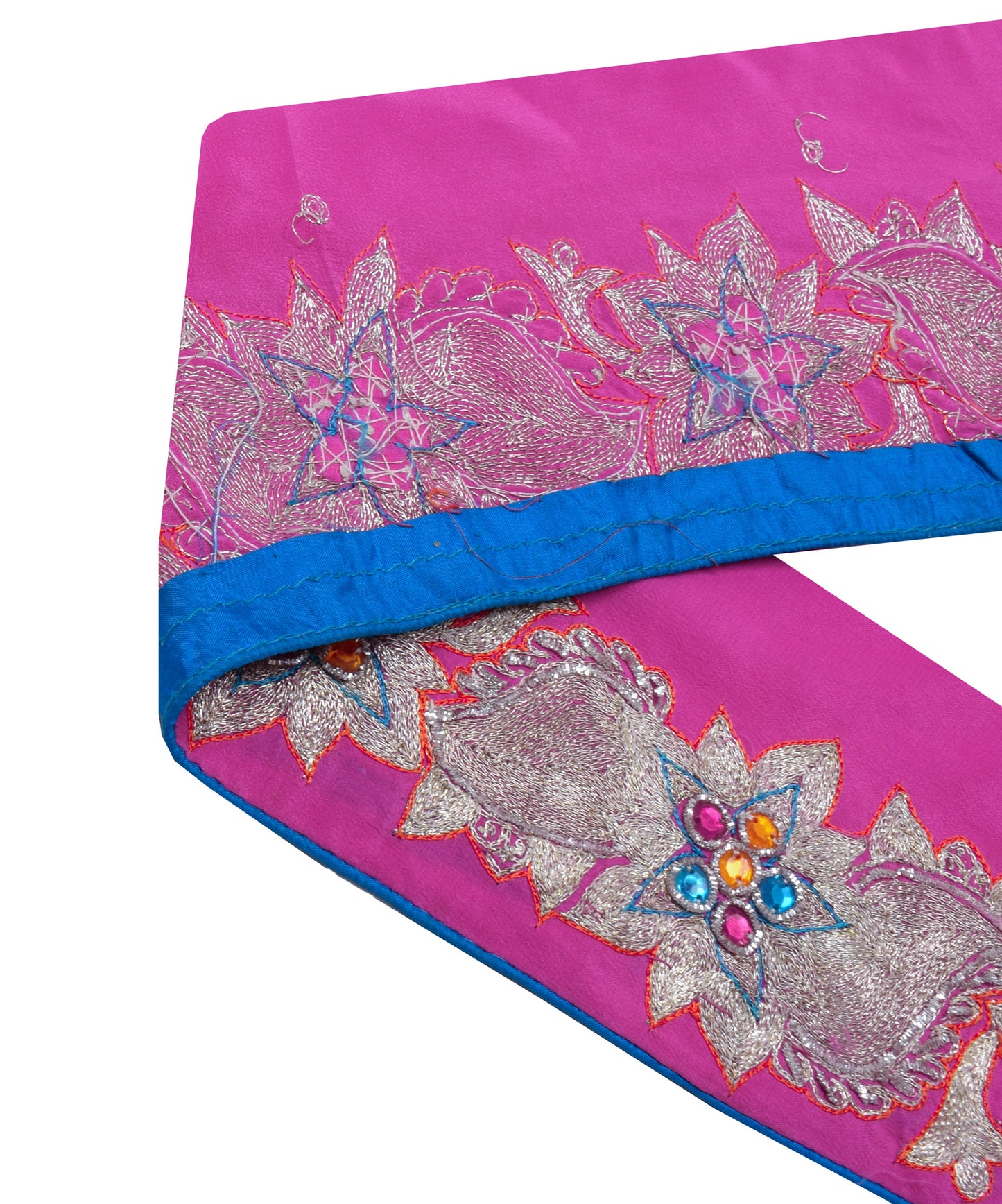 Sushila Vintage Pink Saree Border Indian Craft Sewing Trim Embroidered Ribbon