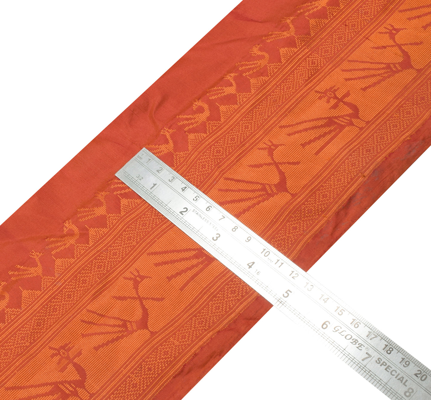 Sushila Vintage Rust Saree Border Indian Craft Sewing Trim Woven Lace Ribbon